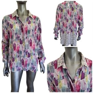 153B. APNY Colorful Abstract Women's Top - Size XL